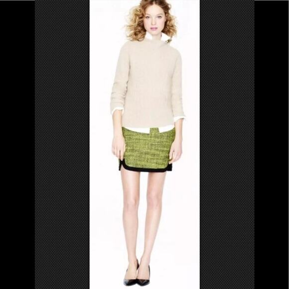 J. Crew Piped Tweed Mini Skirt – Green & Black – Size 6 - Picture 10 of 10